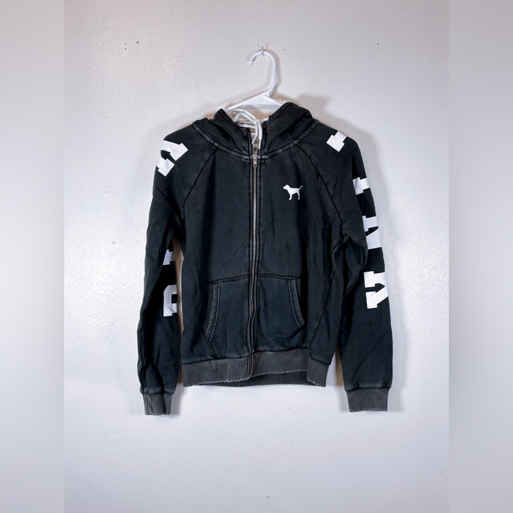 Victoria's Secret Black Hoodie with White Lettering